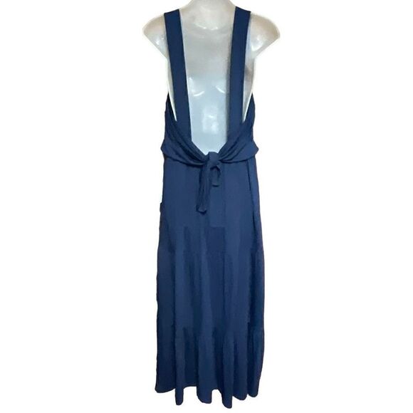 INC International Concepts Maxi Dress Nomad Indigo Sea Blue Square Neck Women La - Picture 2 of 12